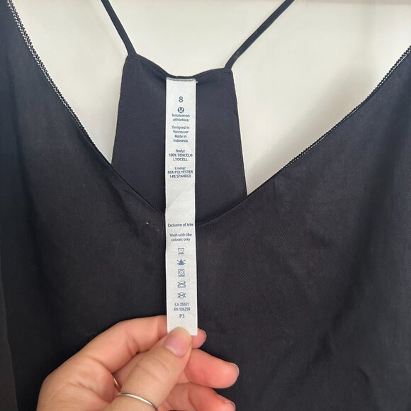 Lululemon Black Satiny Flowy Tank - Picture 4 of 4